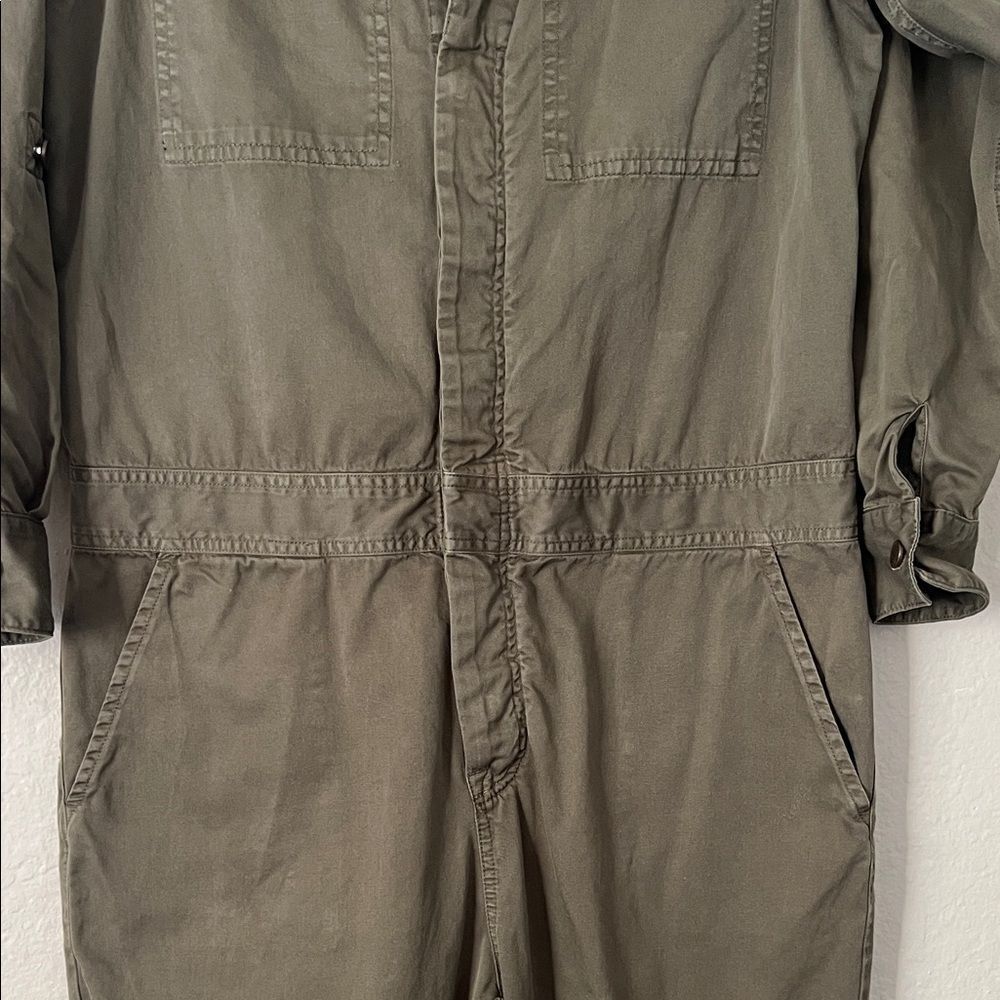 Like New! Current/Elliott The Mechanic Cotton Twill Jumpsuit Army Green Size 1 - Picture 4 of 15